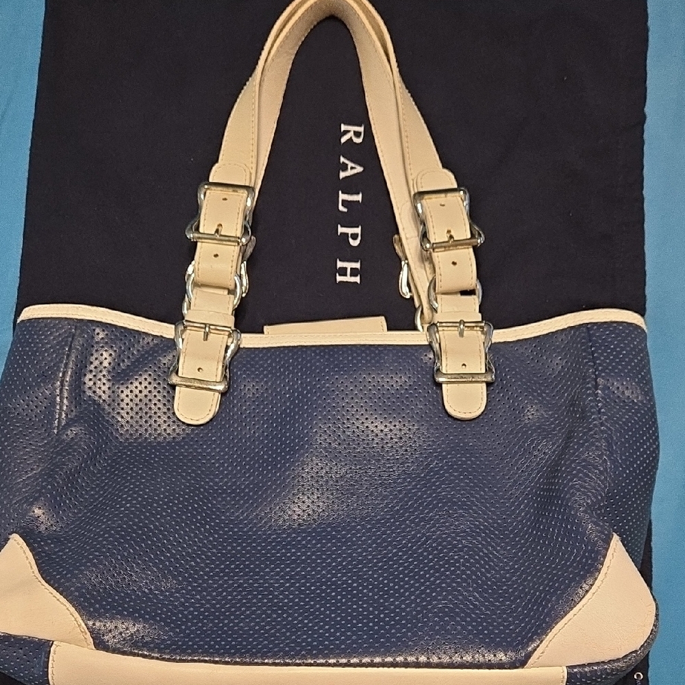 Ralph Lauren Navy and Beige Tote